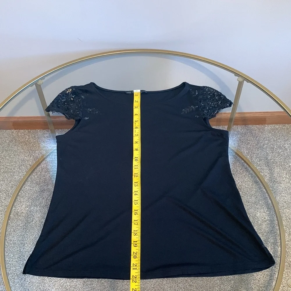 White House Black Market top with sequined cap sleeves - Picture 11 of 16